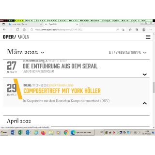 Zoom Online Teilnahme am öffentlichen kostenlosen Composertreff zur Oper mit York Höller am 29.03.2022: Aufgrund historischer Bedeutung aufgezeichnet<br>(Foto: Screenshot)